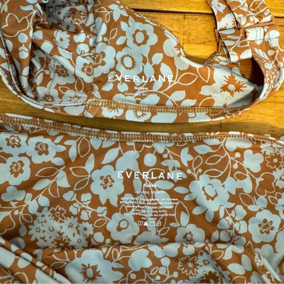Everlane Honey Floral High Cut Square Neck Bikini Swimsuit Set Size Large - Picture 3 of 4
